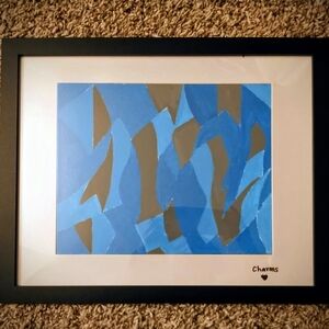 Abstract Blue and Gray Art Print